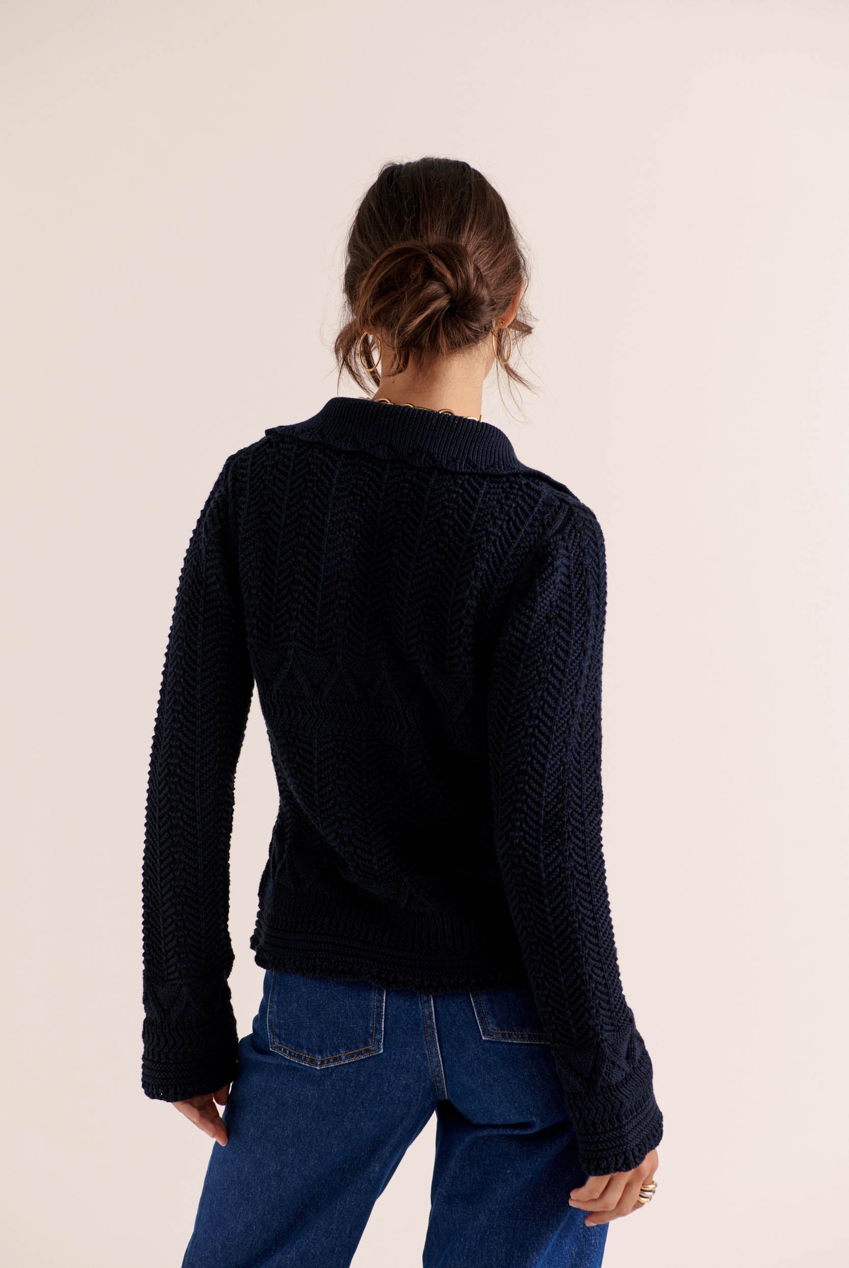 Gwena navy polo shirt