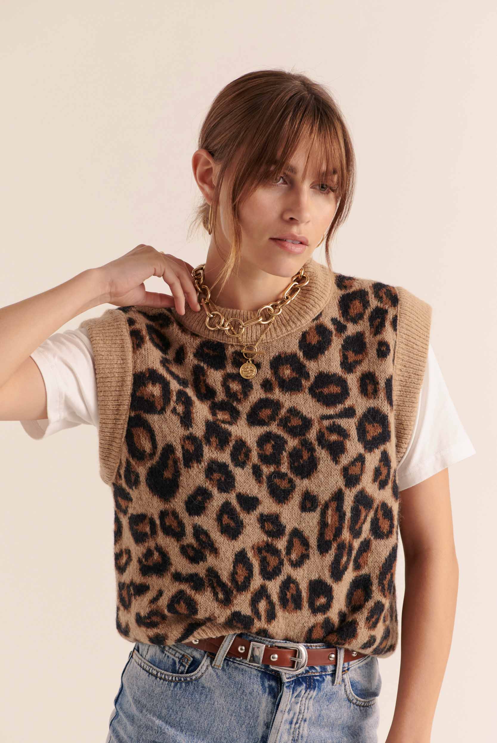 Leopard blason sweater