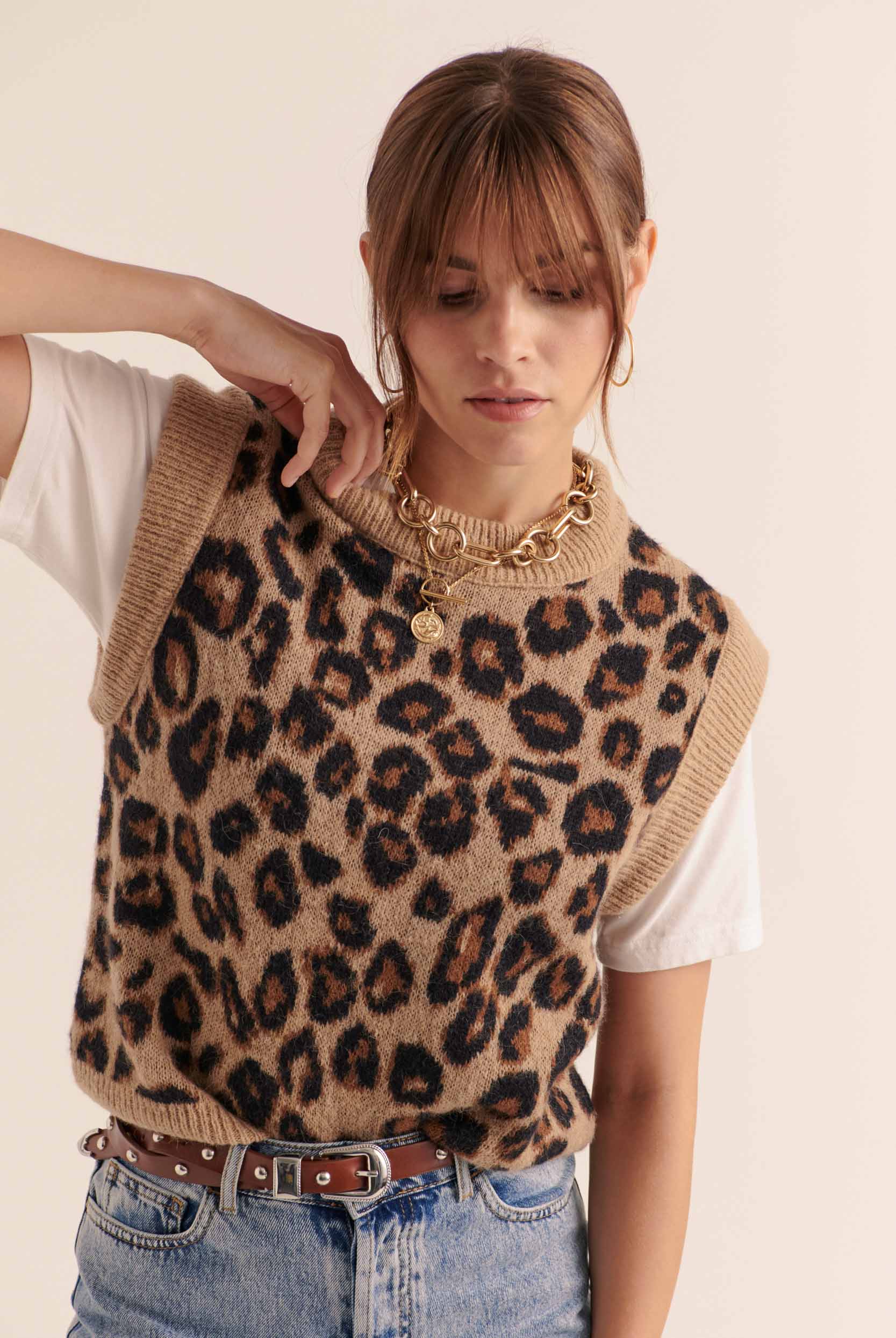 Leopard blason sweater