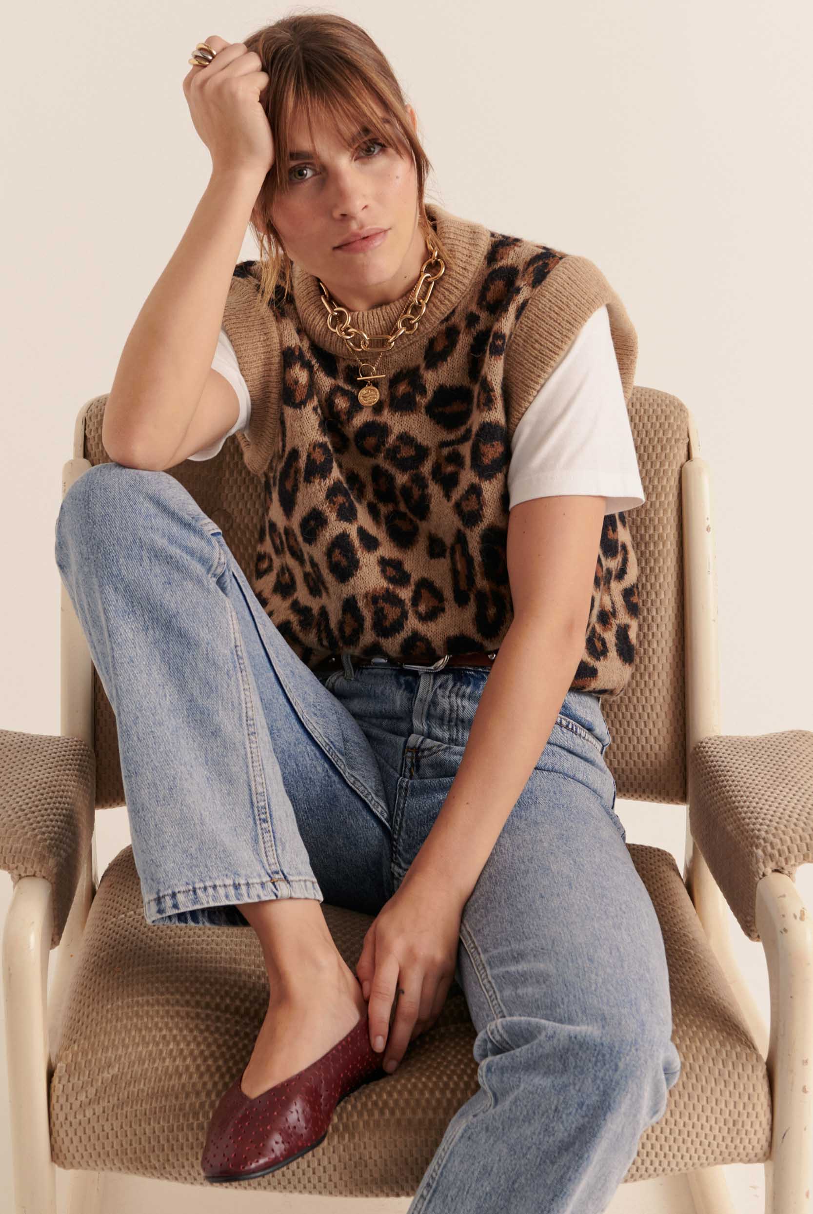 Leopard blason sweater