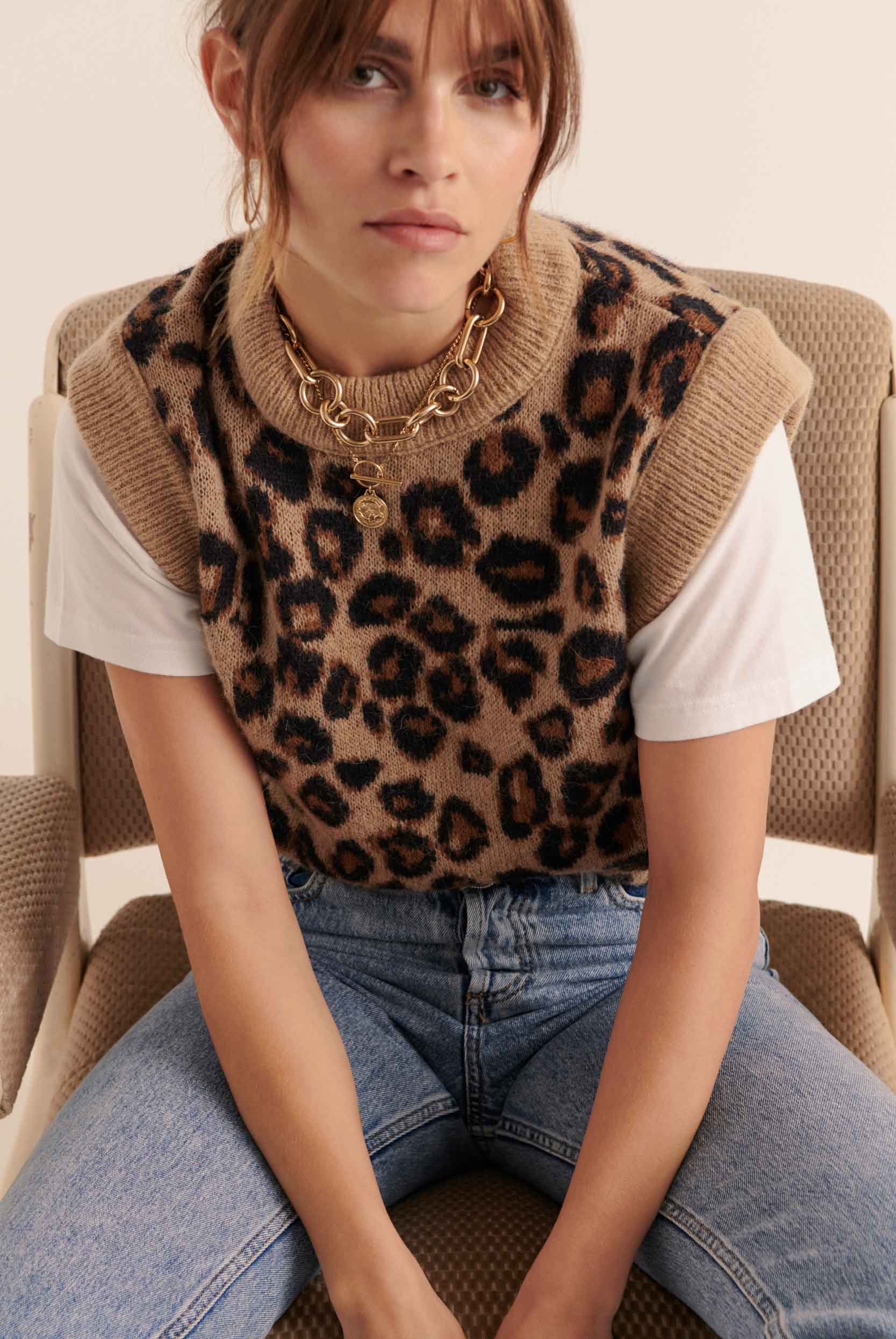 Leopard blason sweater