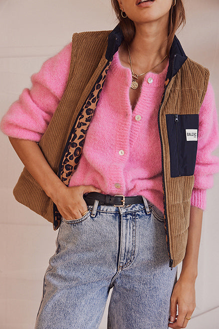 Candy pink softness cardigan