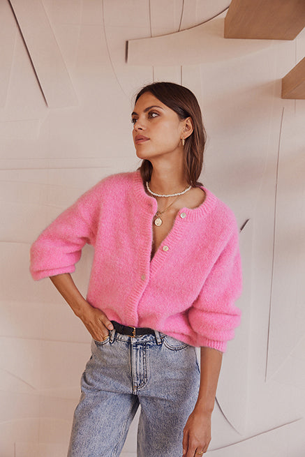 Candy pink softness cardigan