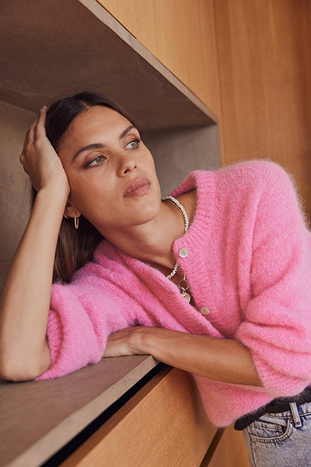 Candy pink softness cardigan