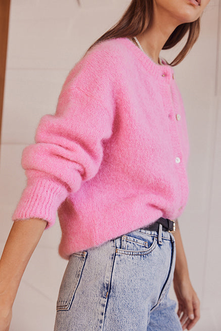 Candy pink softness cardigan