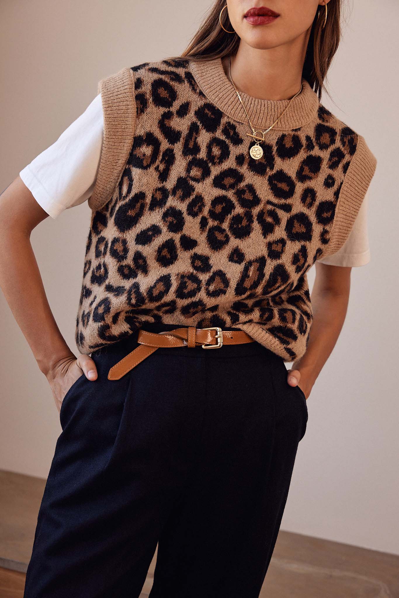 Leopard blason sweater