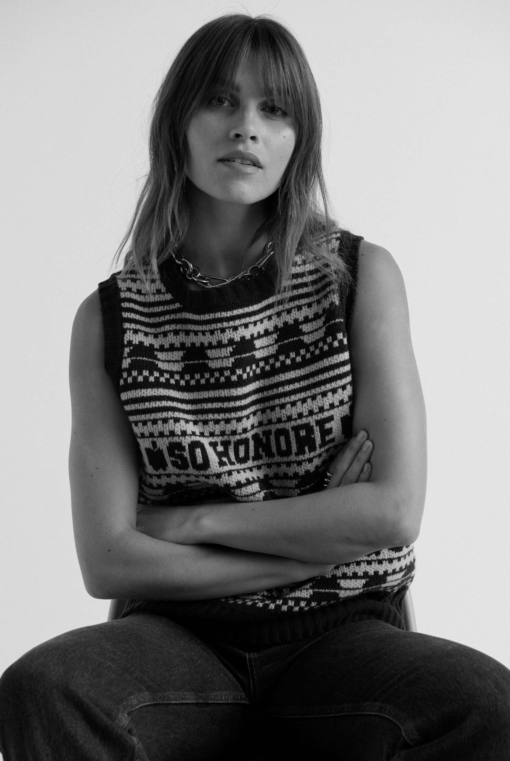 Burgundy and beige Kurt sweater