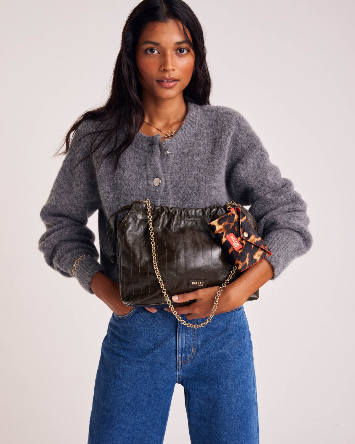 Light gray softness cardigan