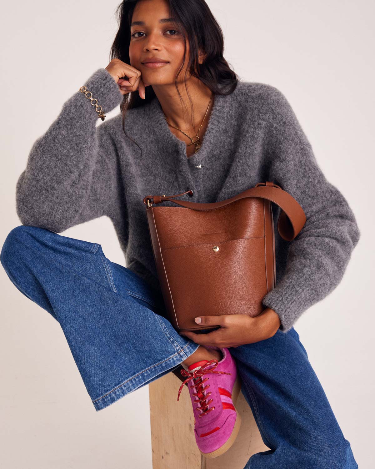 Light gray softness cardigan