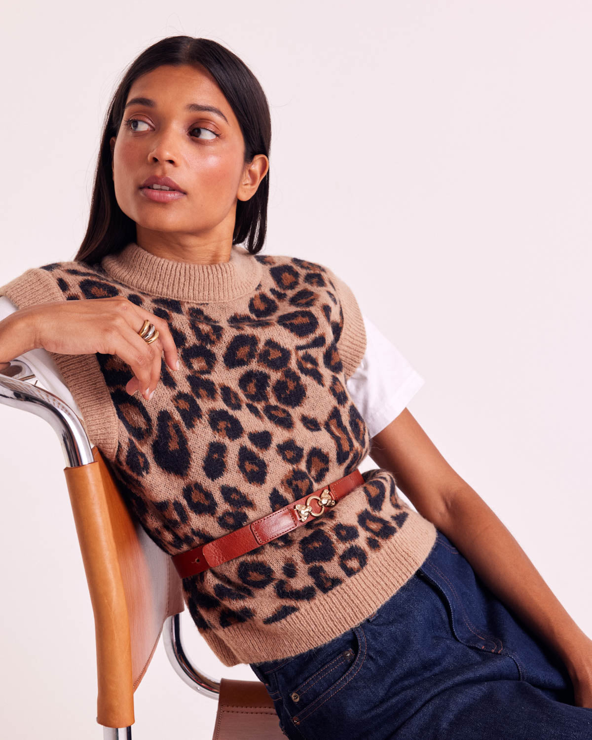 Leopard blason sweater