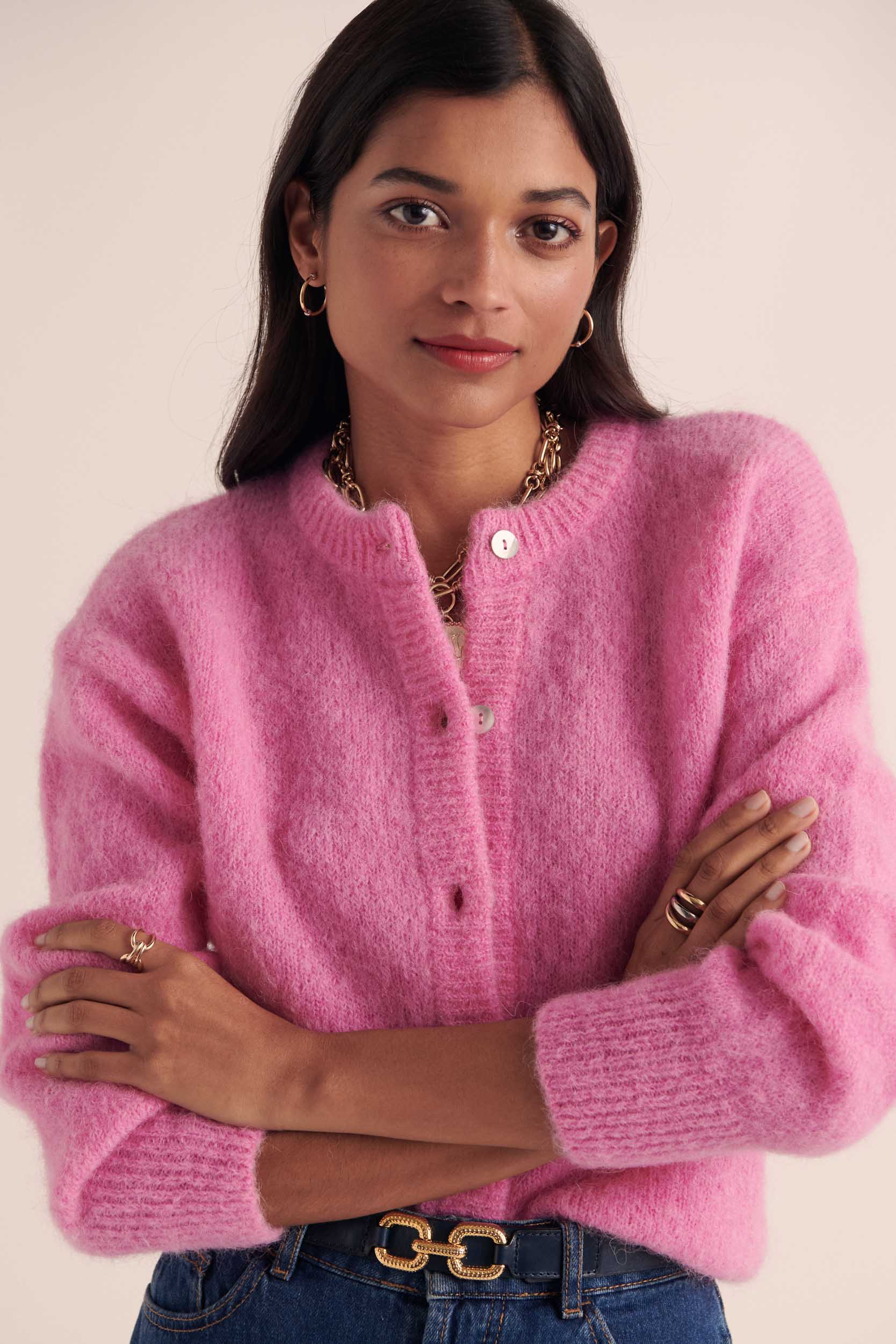 Candy pink softness cardigan
