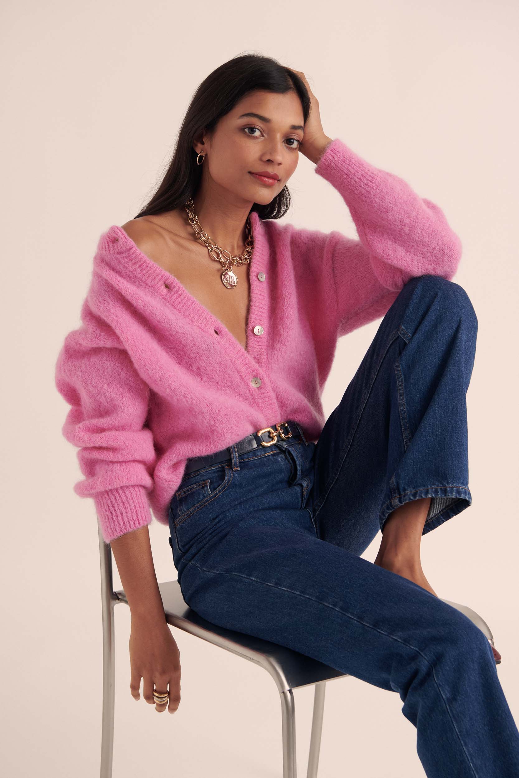 Candy pink softness cardigan