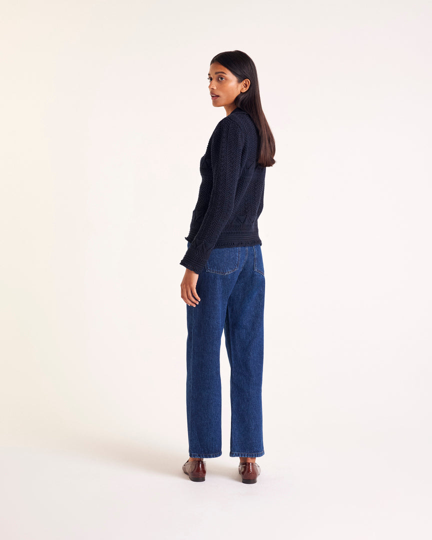 Gwena navy polo shirt