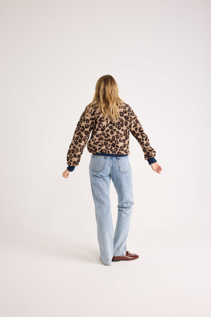 Dulce leopard and blue polo sweater