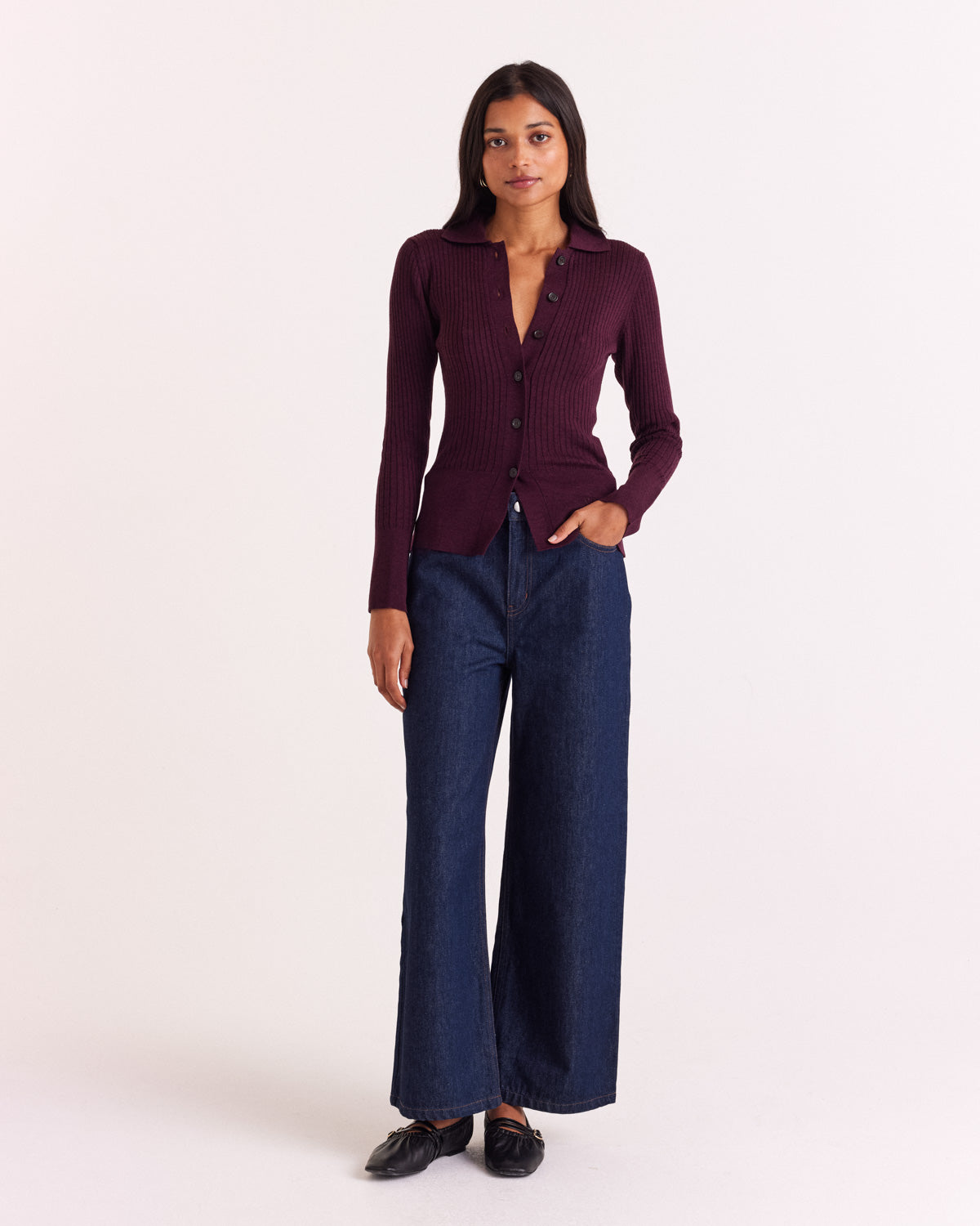 Burgundy Ombeline Cardigan