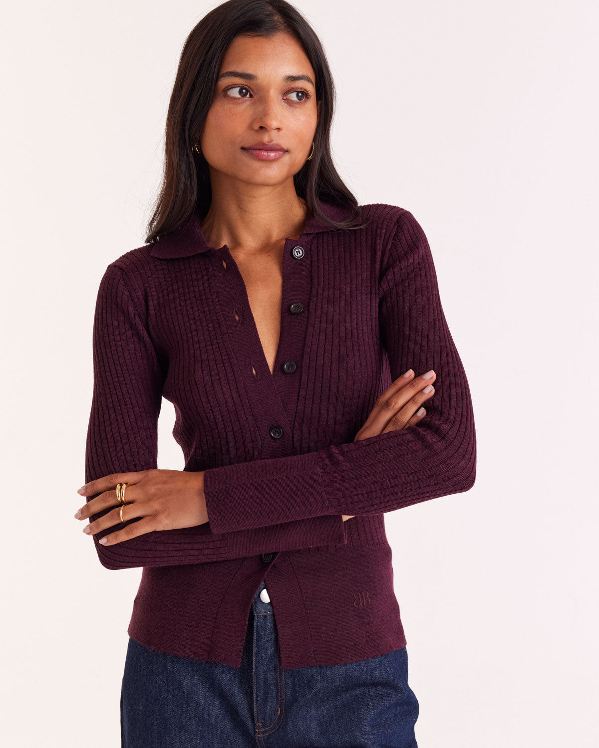 Burgundy Ombeline Cardigan