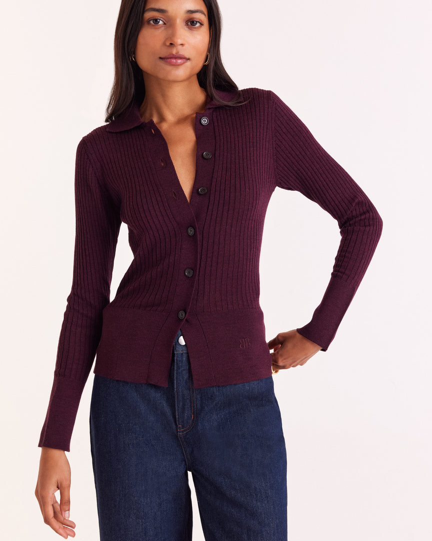 Burgundy Ombeline Cardigan