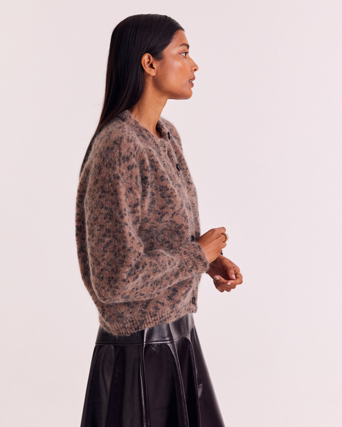 Douceur Cardigan in Sand Cheetah Spot