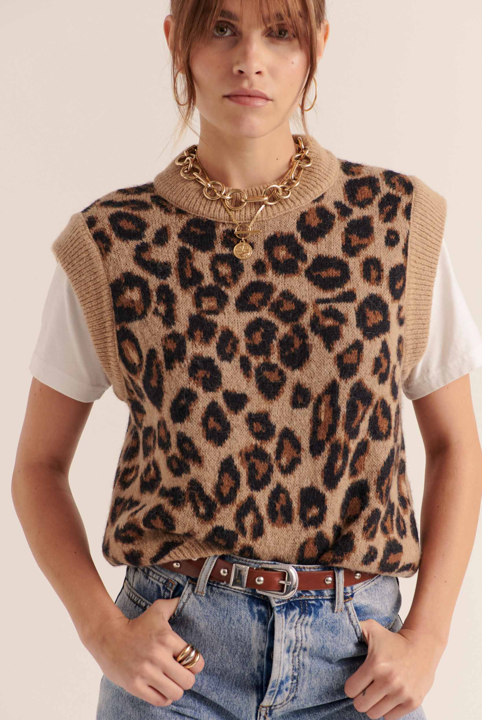 Leopard blason sweater