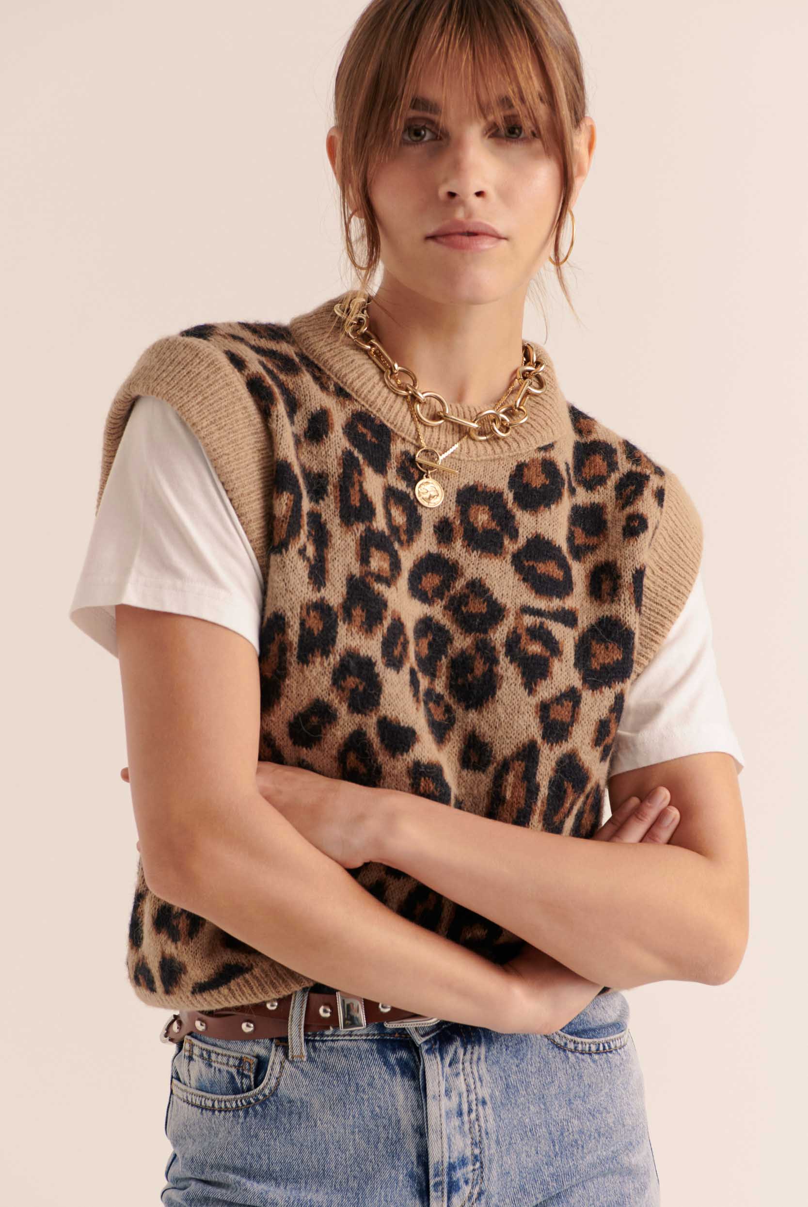 Leopard blason sweater