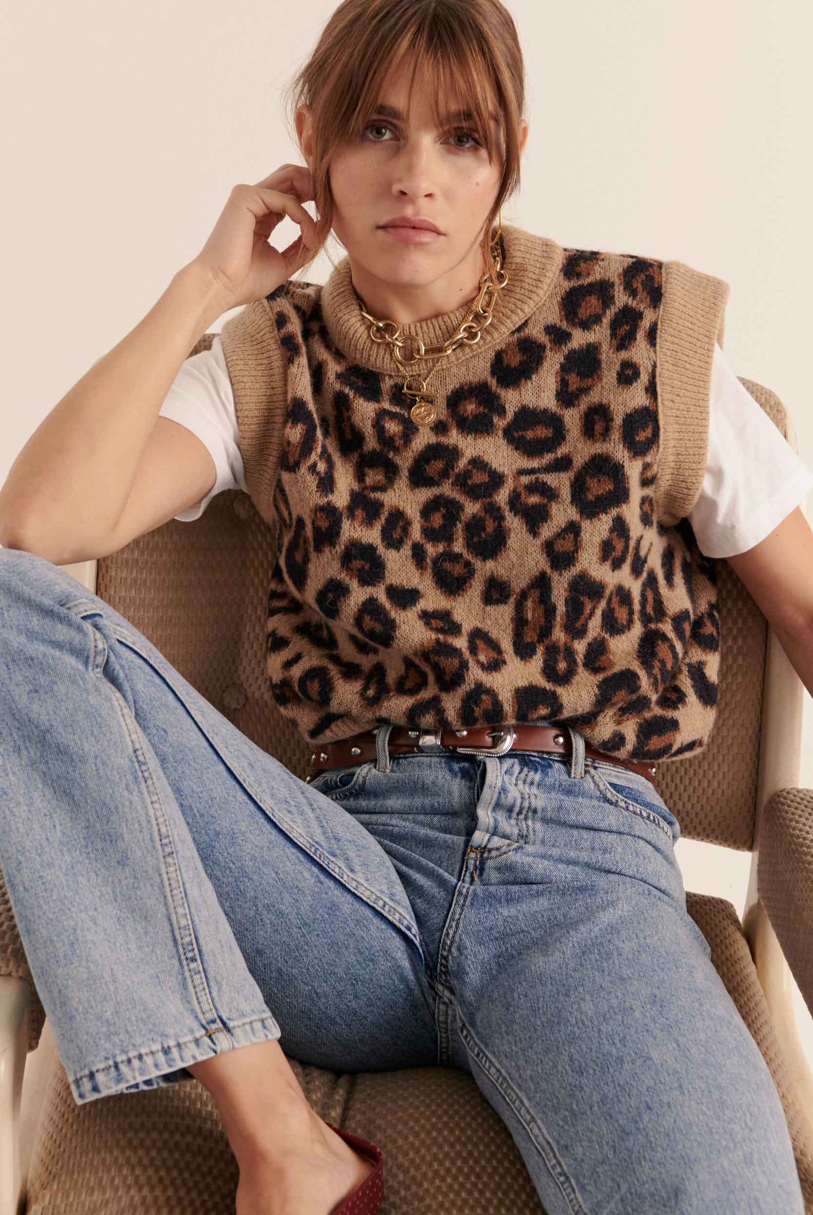 Leopard blason sweater