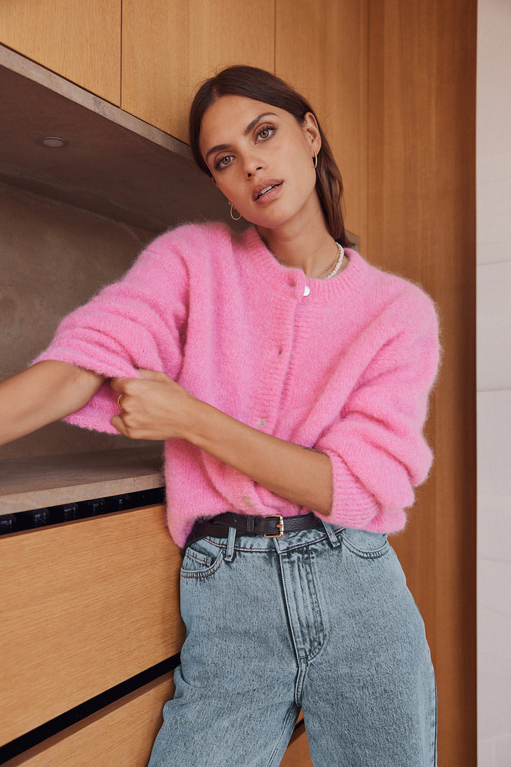 Candy pink softness cardigan