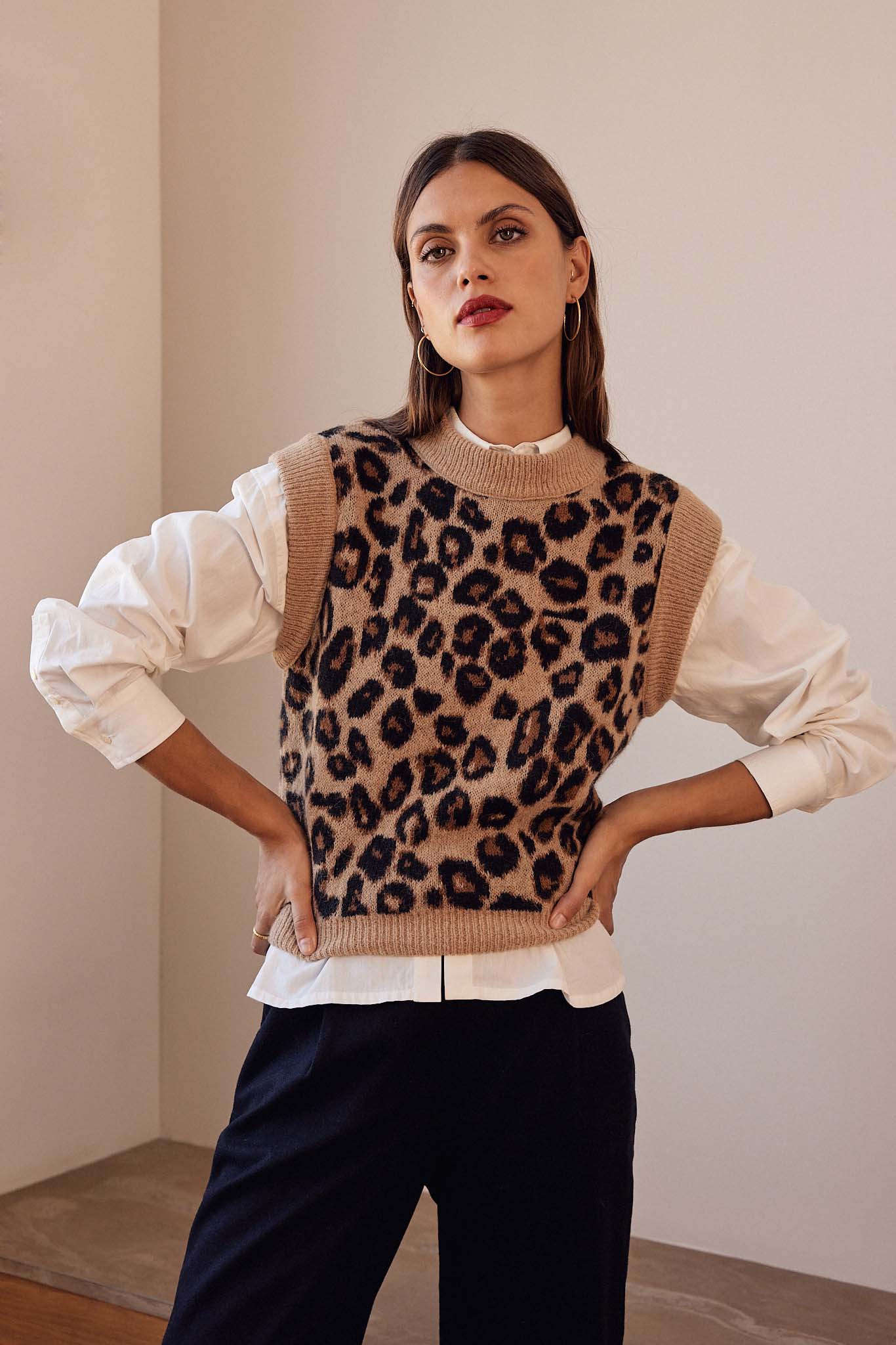 Leopard blason sweater