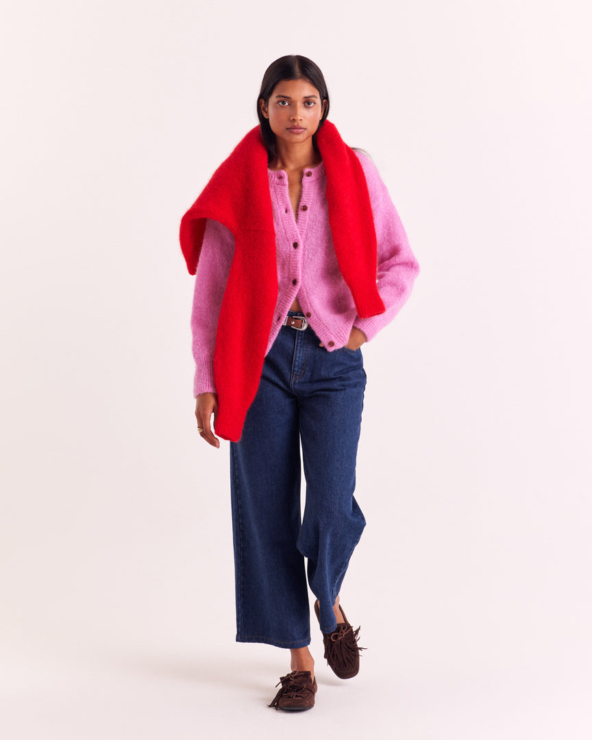 Candy pink softness cardigan