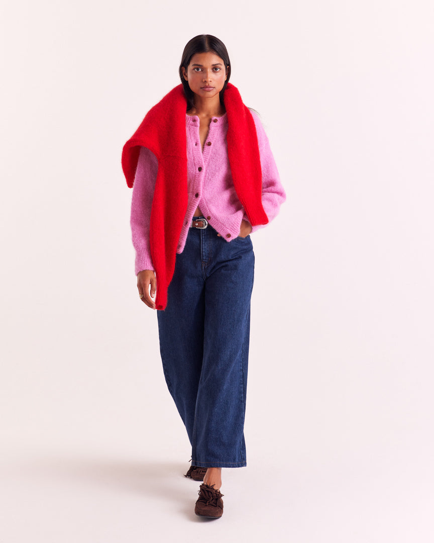 Candy pink softness cardigan