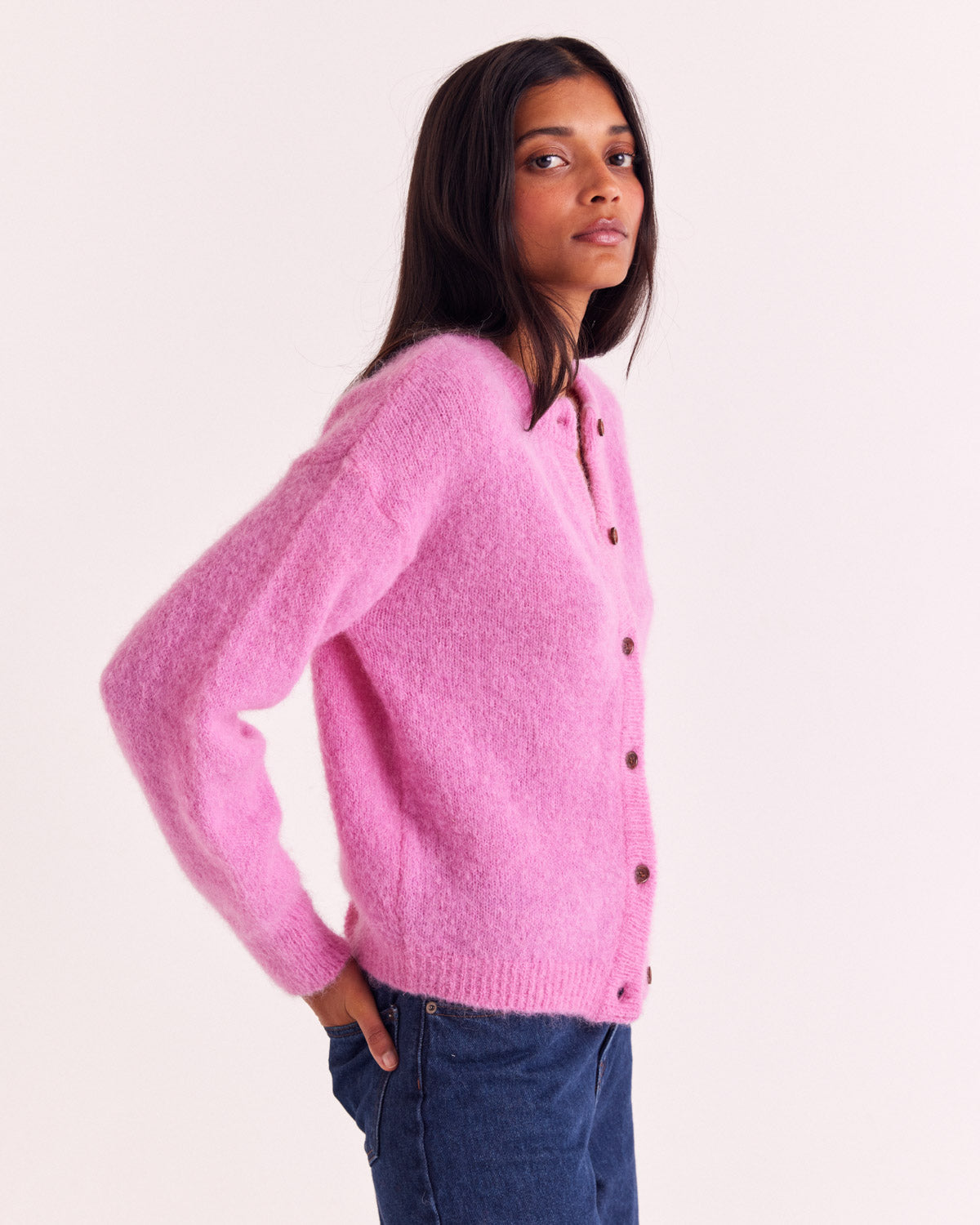 Candy pink softness cardigan