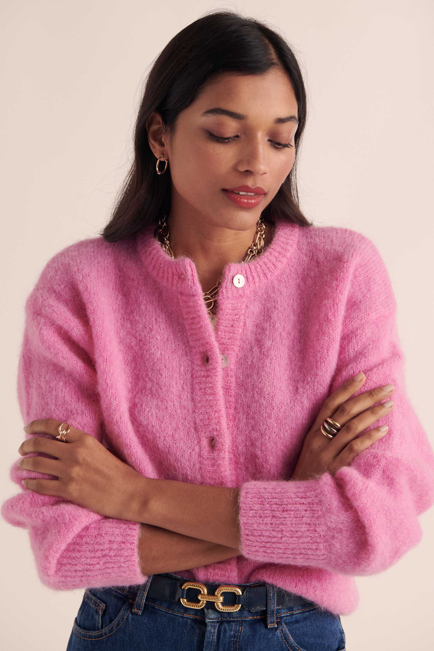 Candy pink softness cardigan