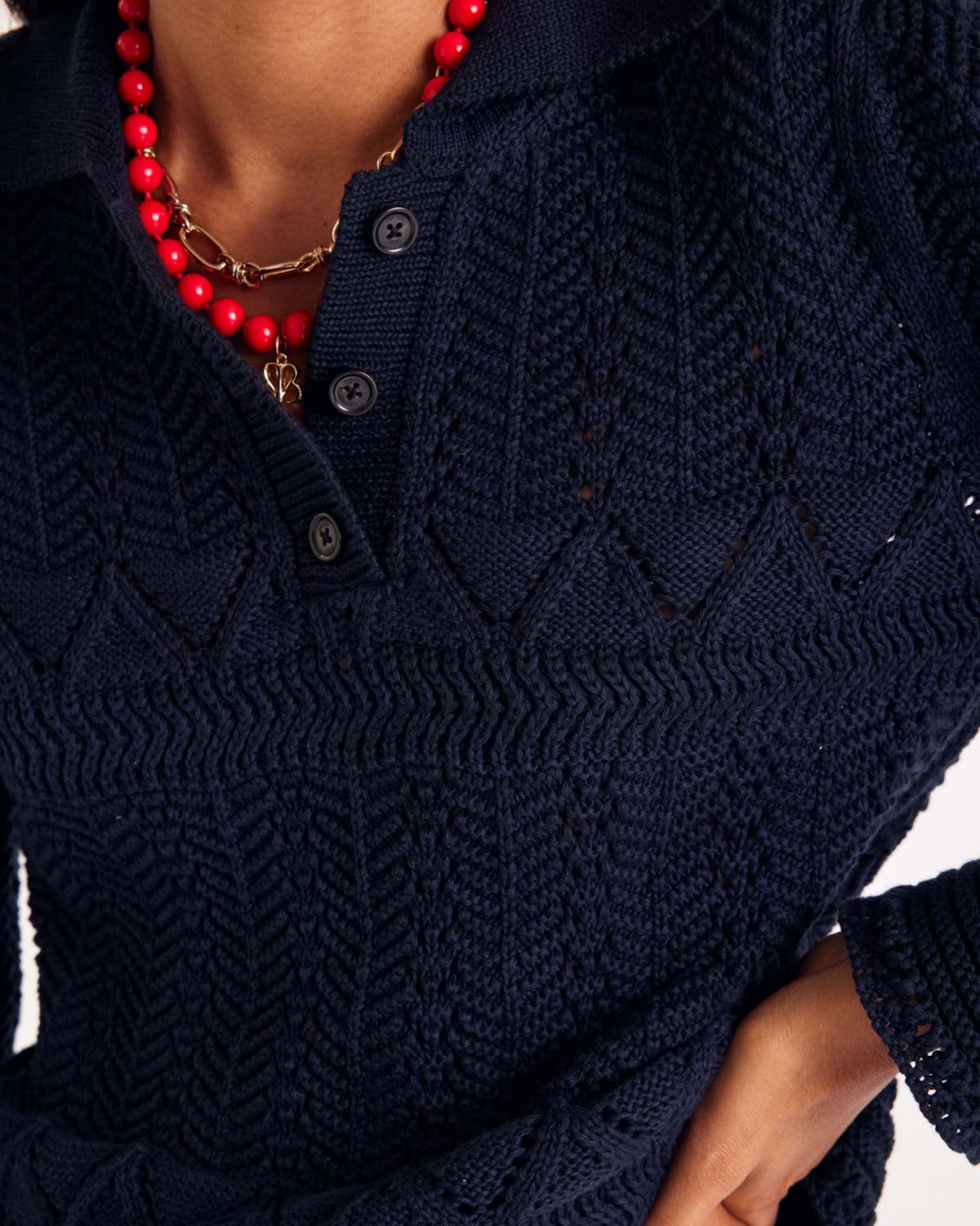 Gwena navy polo shirt