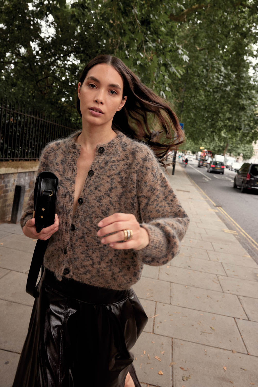 Douceur Cardigan in Sand Cheetah Spot