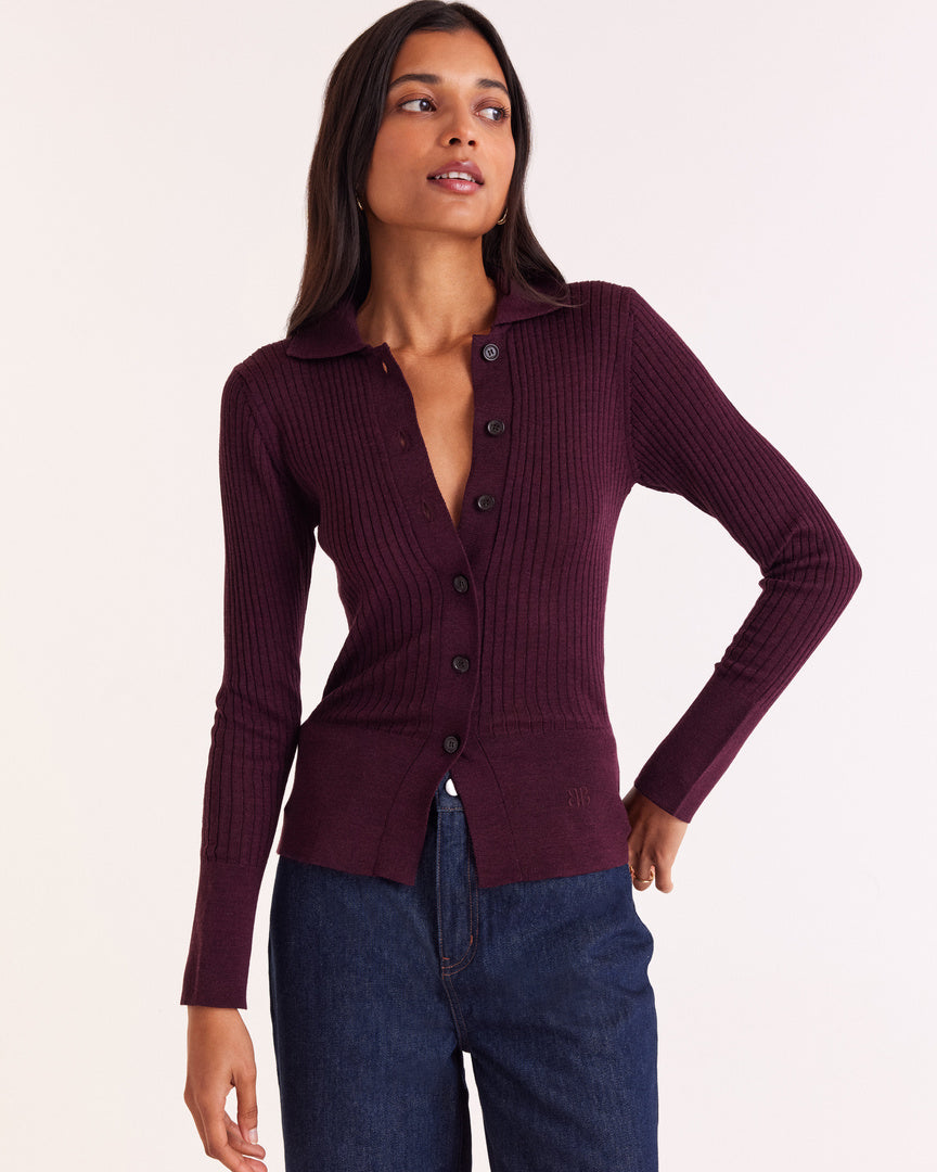 Burgundy Ombeline Cardigan