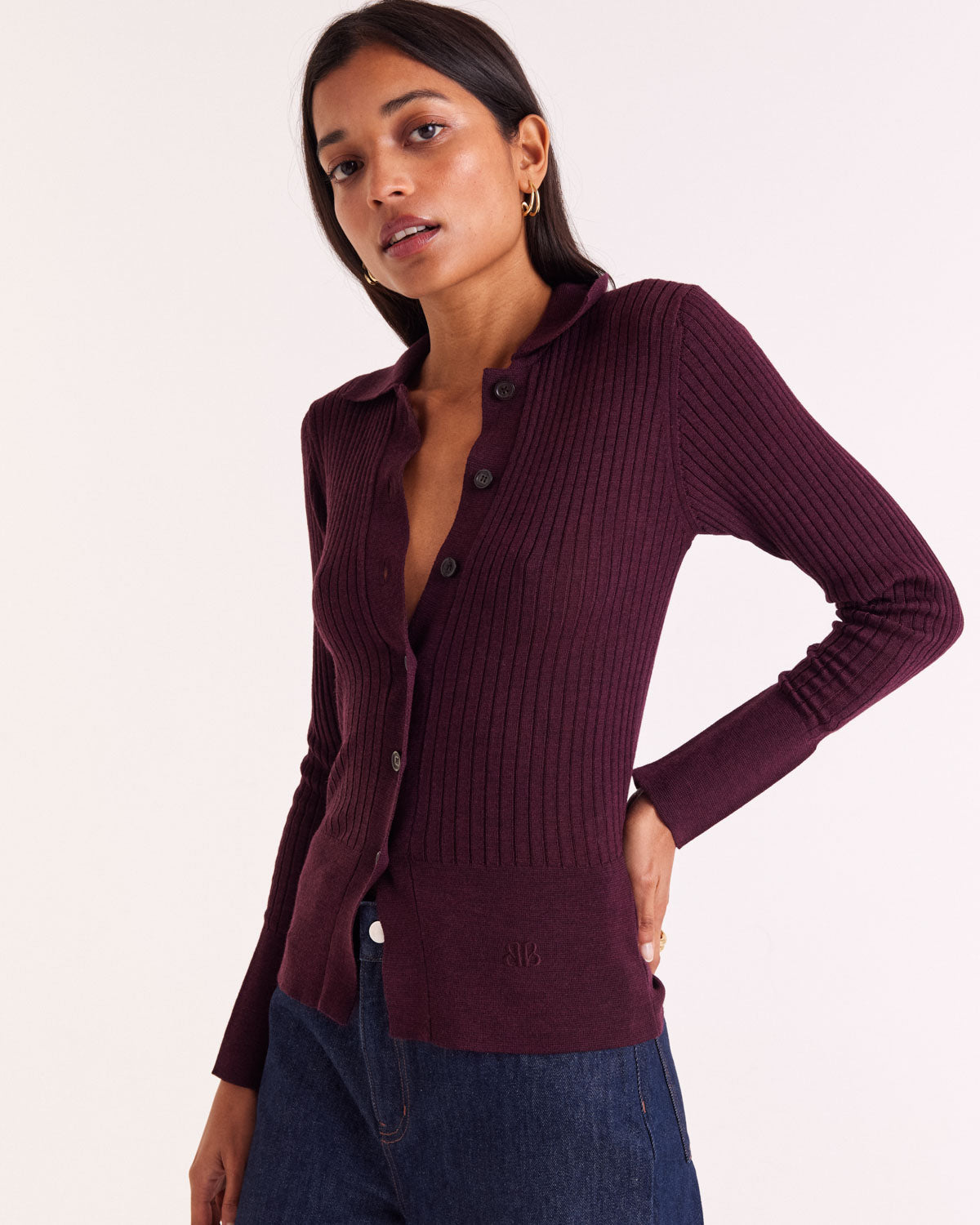 Burgundy Ombeline Cardigan