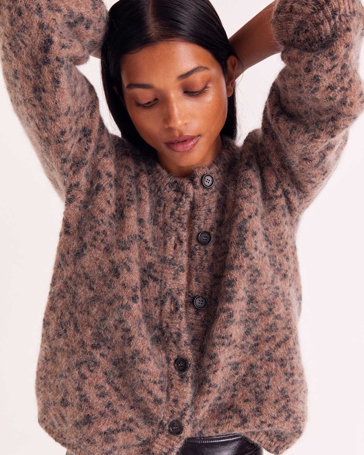 Douceur Cardigan in Sand Cheetah Spot