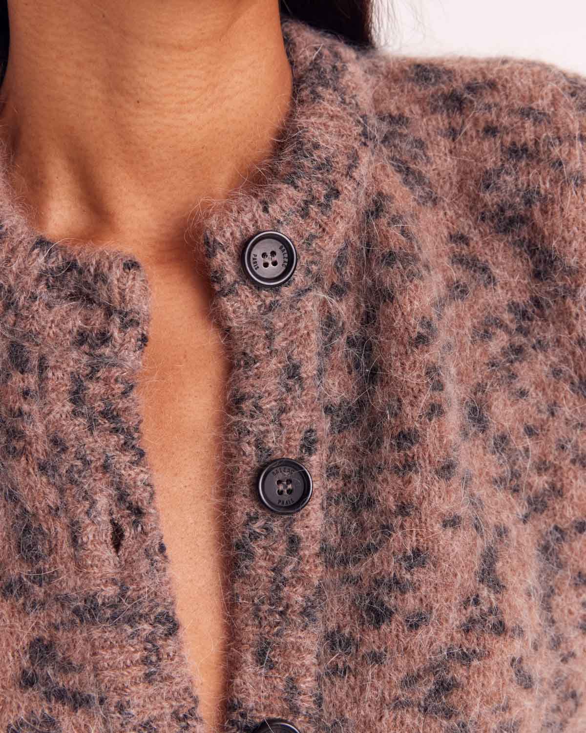 Douceur Cardigan in Sand Cheetah Spot